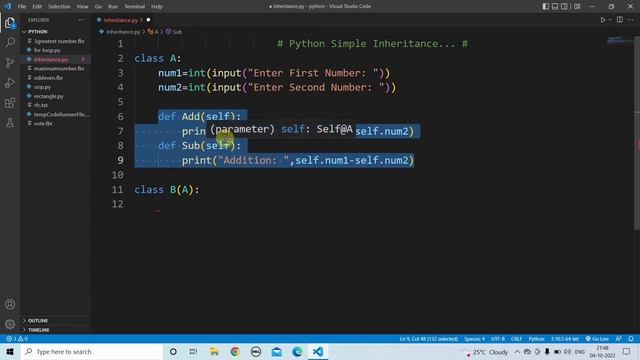 simple inheritance in python | Learn Coding