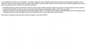 Getting 64-bit Java browser plugin to work