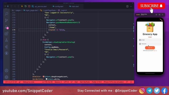 Grocery App - Flutter & NodeJS - User Login - EP08