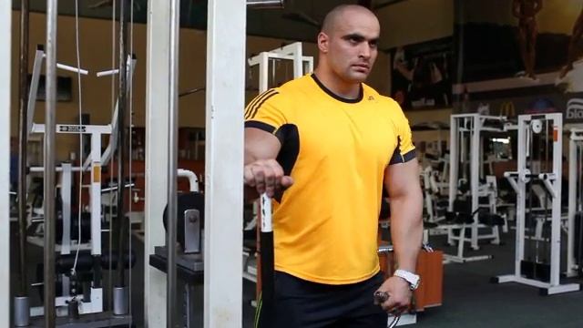 Отведение руки в сторону на нижнем блоке стоя смотреть онлайн