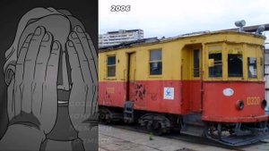 Московский трамвай До и После Наоборот: