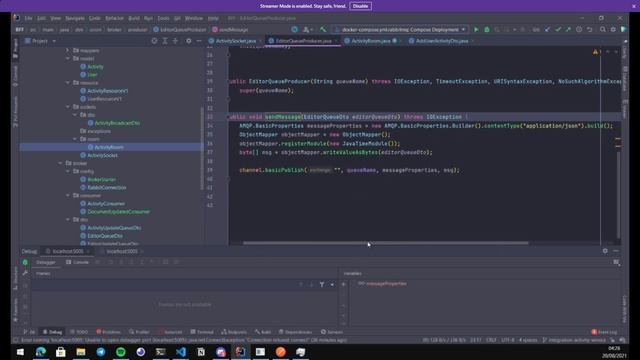 Quarkus com microsserviço rabbitmq e integrado no BFF via REST e websocket.