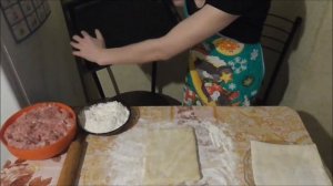 Мясной пирог из слоёного теста. Как приготовить пирог.Вкусные пироги в духовке.Рецепт пирога из мяс