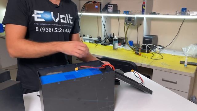 Тестирование литий-ионной батареи Skyboard 63V 50Аh в лаборатории E Volt | Разбор аккумулятора