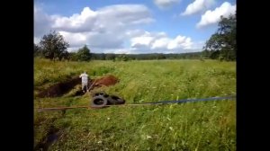 Канализация из покрышек