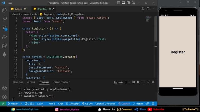 Register Page | Building a Fullstack React Native Application | React Native Project смотреть онлайн