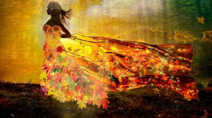 Осенний танец. Красавица осень. Танцующая осень.