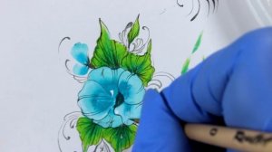 ГИБИСКУС на ногтях.Полная инструкция по рисованию гибискуса на ногтях в технике китайской росписи