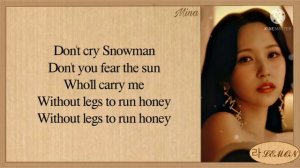 TWICE MINA Snowman Cover (Sia) Lyrics (Melody Project)