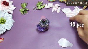 DIY scabiosa flower tutorial/how to make satin ribbon flowers easy