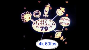 Колоризированная старая реклама SPEEDWAY 79 POWER FUEL 4k 60fps