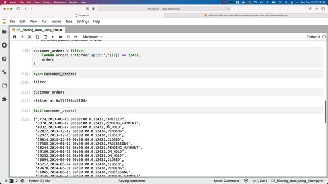 Programming Essentials Python - Map Reduce Libraries - Filtering Data using filter