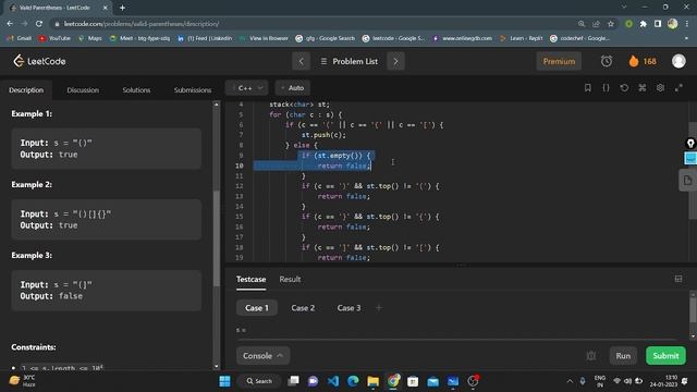 Leetcode : 20 || Valid Parentheses || @codewithanusha