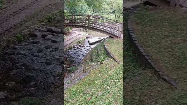 Красивый вариант убрать лишнюю воду в нижней части сада.