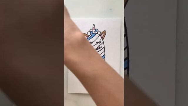 Рисуем эскимо с ушками. Как нарисовать мороженое. Мороженое единорог. Unicorn icecream drawing.