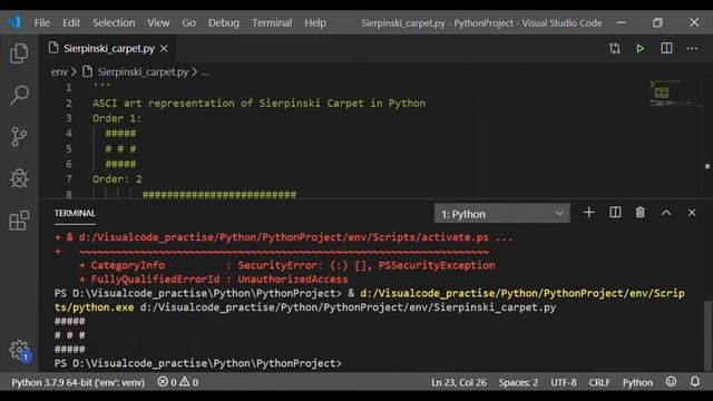 Python for Beginner #2 - ASCII Art of Sierpinski Carpet in Python