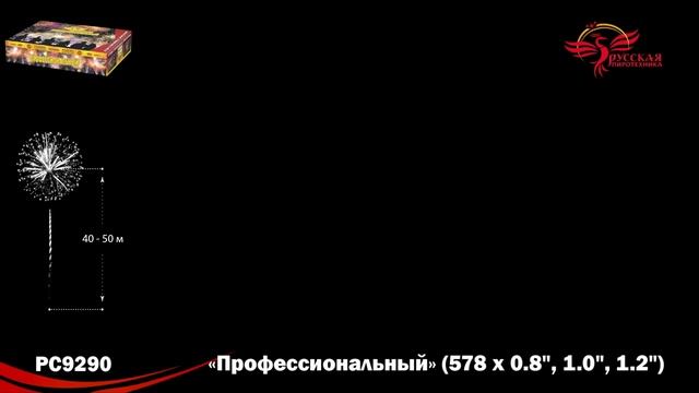 Фейерверк РС9290 "Профессиональный" (0,8", 1", 1,2" х 578 залпов)