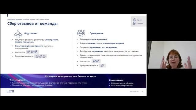 Марина Гехтман. Дорогие и дешевые способы оценки. Что, когда, зачем.