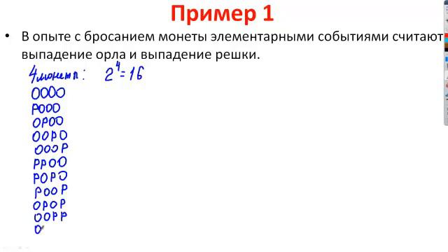 Случайный эксперимент  Множество элементарных событий