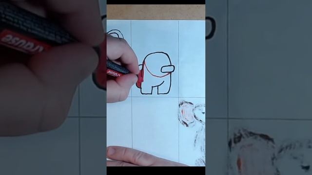 How to draw Among As step by step easily draw Among As with markers #Shorts