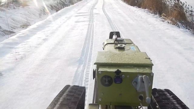 Снег, лыжи, тяжелый мотоблок на гусеницах и первые поломки. смотреть онлайн