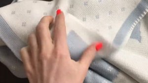 Вязанный двусторонний плед Зайка с хвостиком