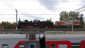 Паровоз Эр791-94 с тепловозом ТЭМ18В-023