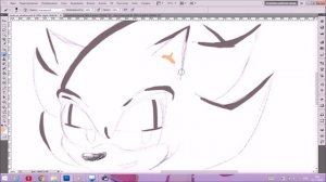 Drawing Shadow the Hedgehog in Ultimate Rouge AU (Photoshop CS5, x40 speed)