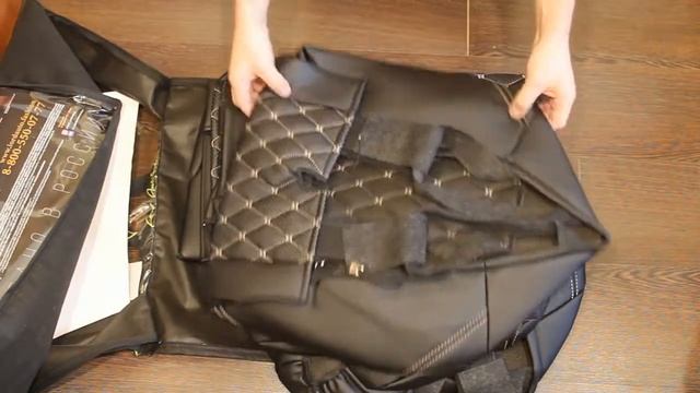 Авточехлы Байрон Экокожа Черный Бежевый смотреть онлайн