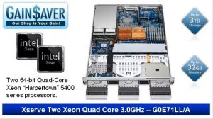 GainSaver Reviews & Deals:  Used Cheap Refurbished Xserve Two Xeon Quad Core 3.0GHz