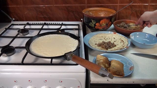 БЛИНЫ с МЯСОМ и КАПУСТОЙ на МАСЛЕНИЦУ смотреть онлайн