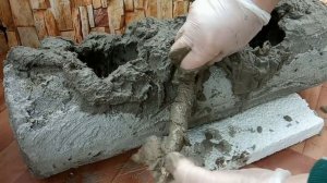ВАЗОН КОРЯГА из ТРЯПОК РУБЕРОИДА и ЦЕМЕНТА