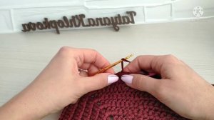 Сумка Магнолия крючком (версия для тех, кто вяжет левой рукой)