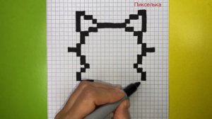 Котёнок по Клеточкам ? Как Рисовать Котёнка по Клеточкам #рисункипоклеточкам