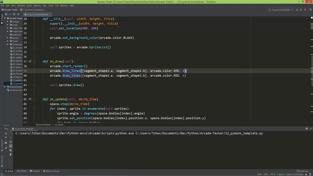 Python Arcade library p12 - using Pymunk for physics смотреть онлайн