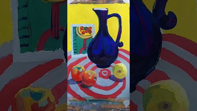 Натюрморт гуашью. Этап 3. смотреть онлайн