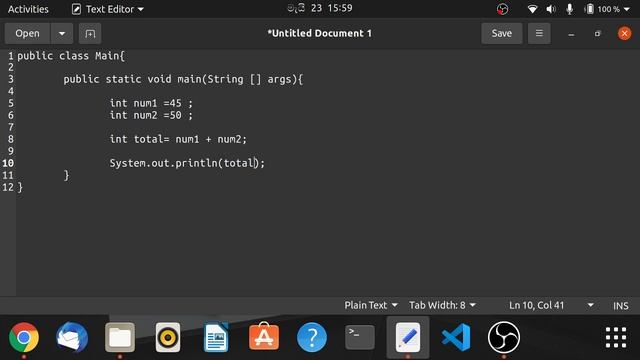 Create a variable of type int in Java