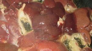 Печень с яблоками в мультиварке