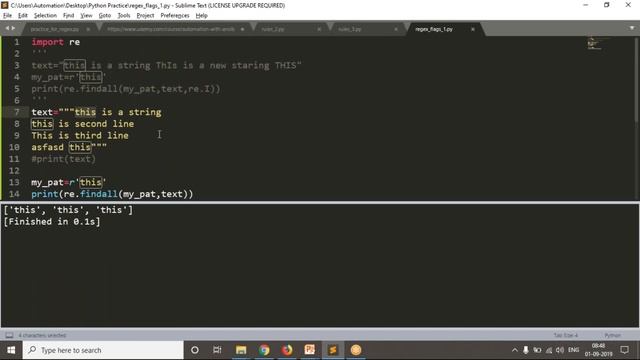 86.Complete Python Basics for Automation - Regex with Flags