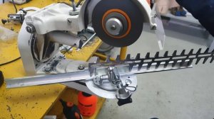 Заточка ножей от мотоножниц STIHL HS 45 на электрическом станке.