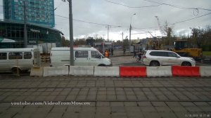 Меняют трамвайные рельсы у Щукинской. Работы секретные, снимать нельзя )) // 13 октября 2019 года