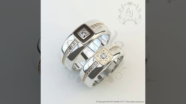 Эксклюзивная обручальная пара от AJ I Белое золото и бриллианты смотреть онлайн