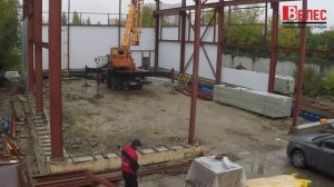 Строительство ангара в г. Подольске. Этап №4: Монтаж стеновых сэндвич-панелей