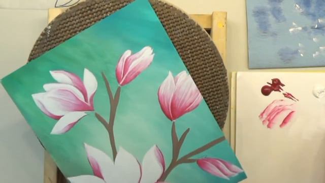 Acrylic Painting Lonna's Magnolias смотреть онлайн