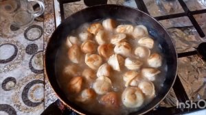 Жареные пельмени