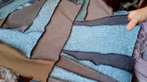 Полотно в лоскутной технике из остатков трикотажа