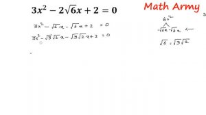 Factorise: 3x^2-2√6 x+2=0