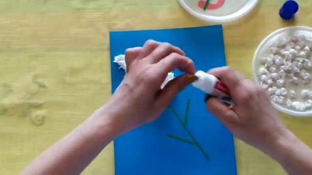 Как сделать аппликацию своими руками | Аппликация "Сирень Победы"/ Делаем аппликации  с ребенком