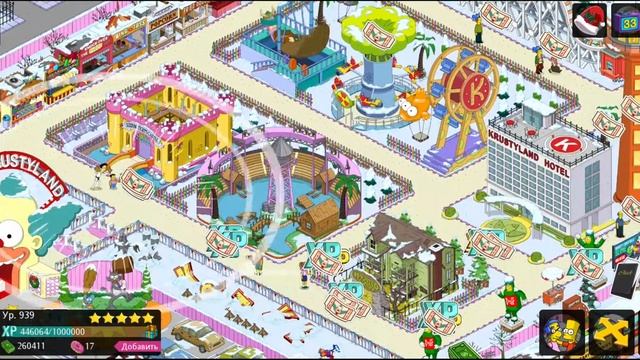 #66 The Simpsons: Tapped Out. Игра Спрингфилд. Симпсоны. прохождение.939 уровень зима рождество смотреть онлайн