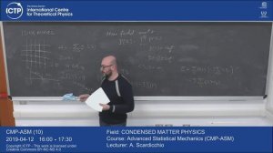 Advanced Statistical Mechanics (CMP-ASM) Lecture 10